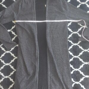 Tahari‎ black/silver open front cardigan XS